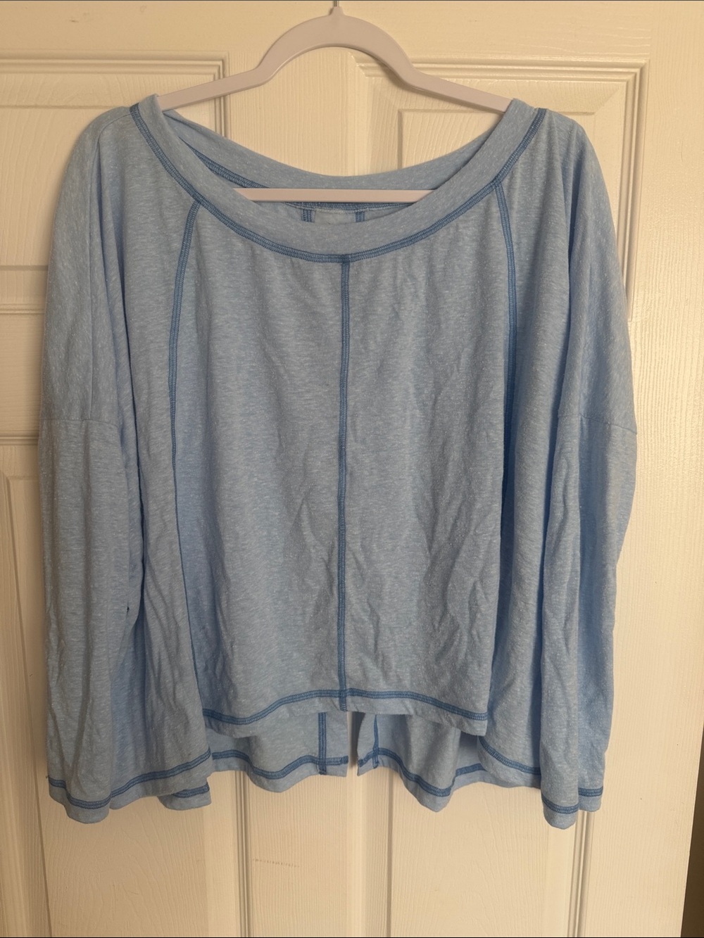 Altar'd State Light Blue Long-Sleeve Boatneck Top